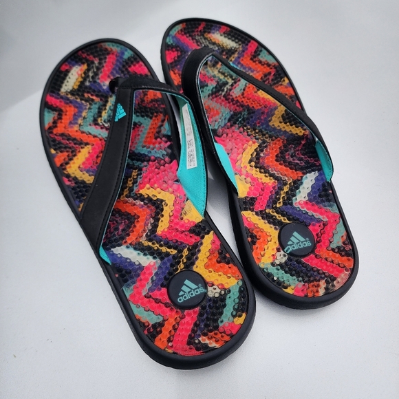 Adidas Men's Size 9 Multicolored Flip Flops M17339 - Picture 2 of 6